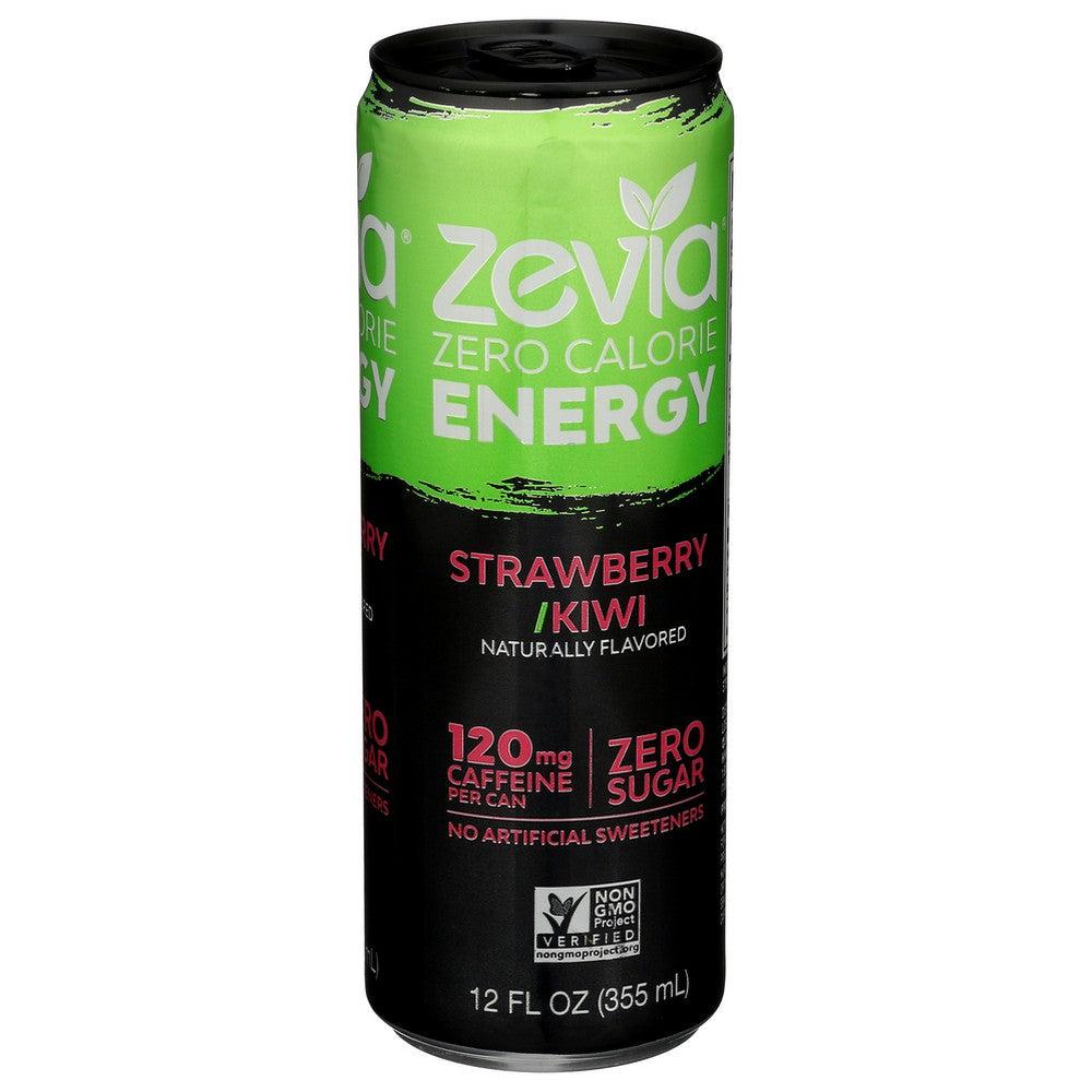 Zevia® 00955-12,  Zevia Strawberry Kiwi Energy Drink 12 Fluid Ounce,  Case of 12