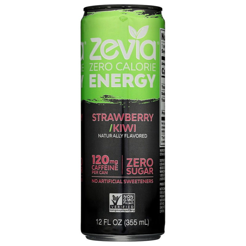 Zevia Drink Enrgy Strawberry Kiwi - 12 Fluid Ounce, Case of 12