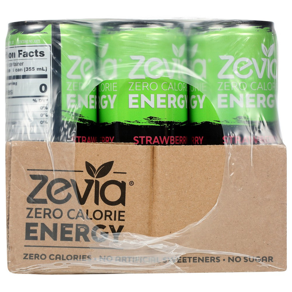 Zevia® 00955-12,  Zevia Strawberry Kiwi Energy Drink 12 Fluid Ounce,  Case of 12