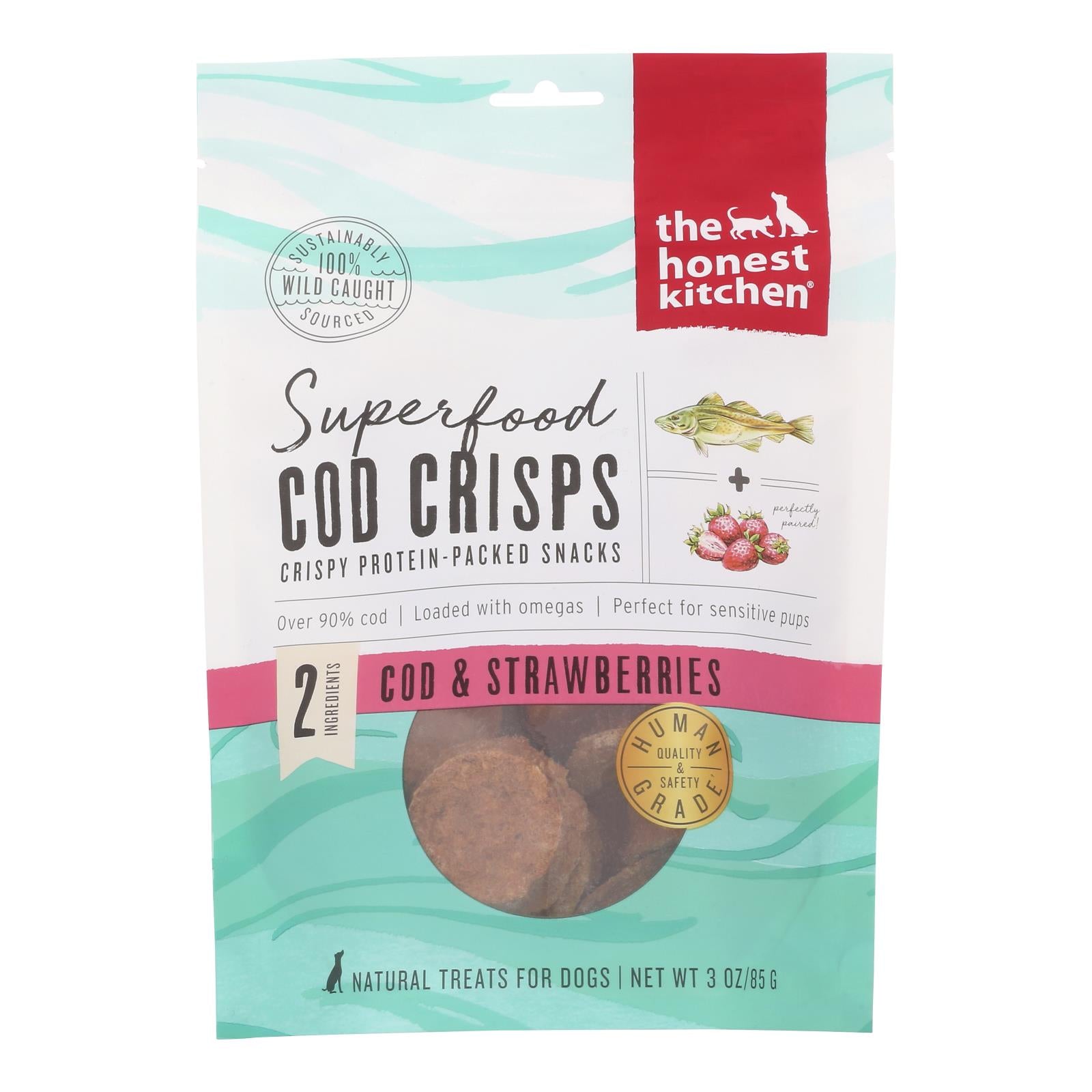 The Honest Kitchen - Dog Trt Crisp Cod Straw - Case of 6-3 Ounce