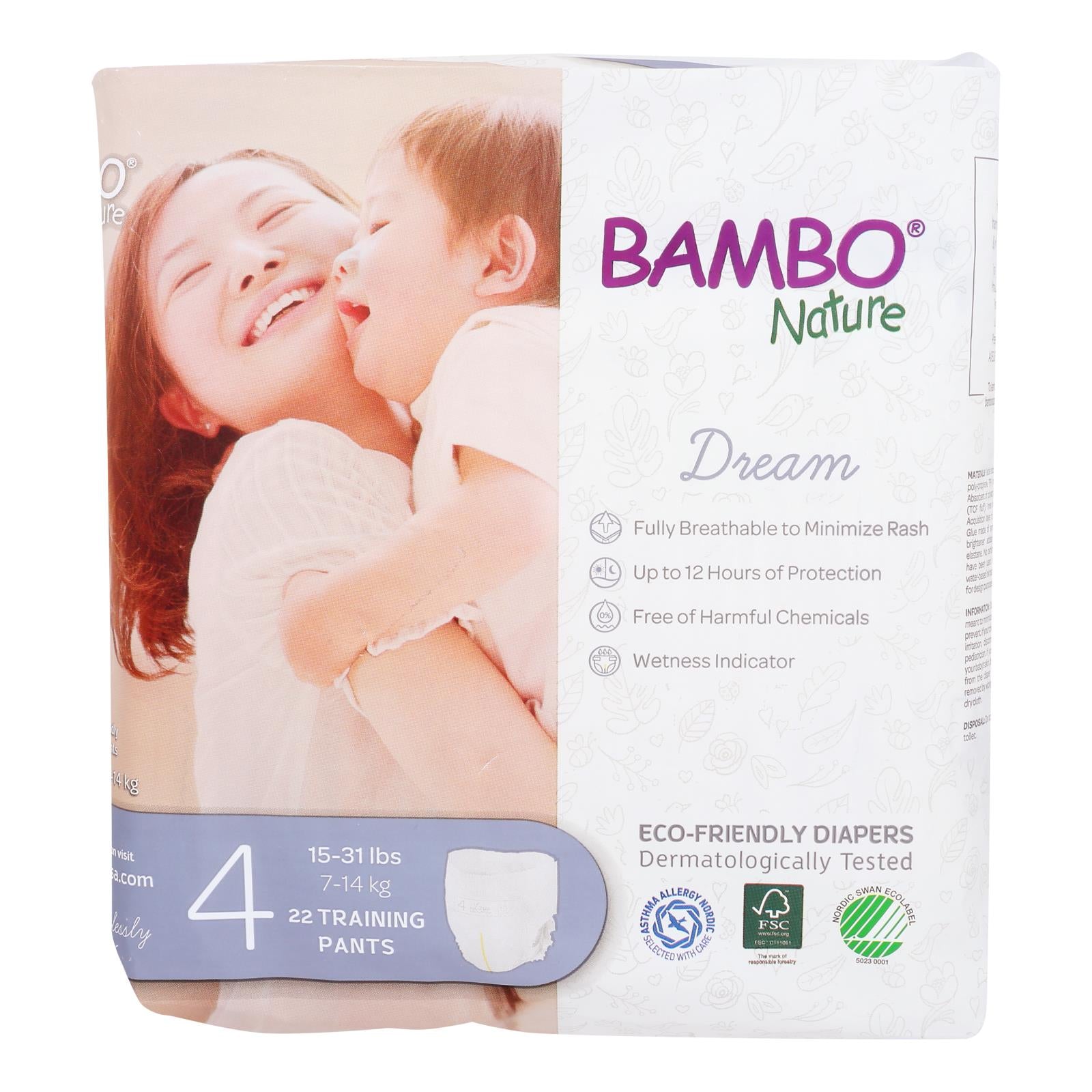 Bambo Nature - Trning Pnts Size 4 15-31lbs - Case of 5-22 Count