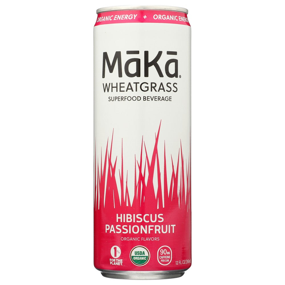 Mākā®, Wheatgrass Energized Tea Hibiscus Passionfruit, 12 Fluid Ounce, Case of 12