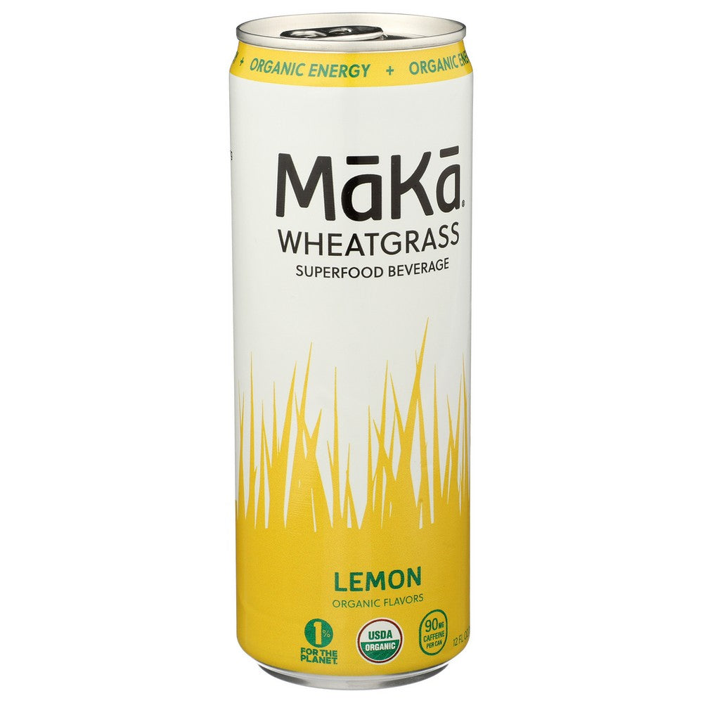 Mākā®, Wheatgrass Energized Tea Lemon, 12 Fluid Ounce, Case of 12