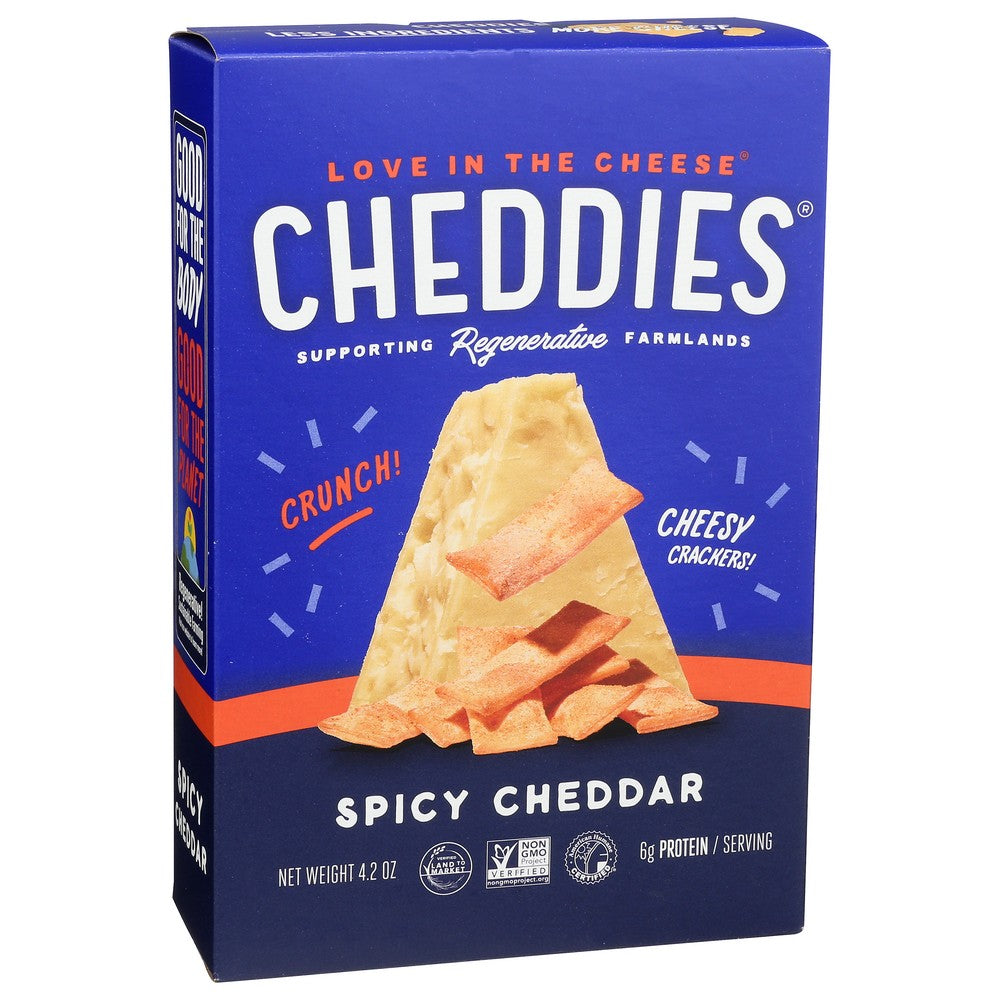 Cheddies 1002,  High Protein Cheese Crackers 4.2 Ounce,  Case of 6