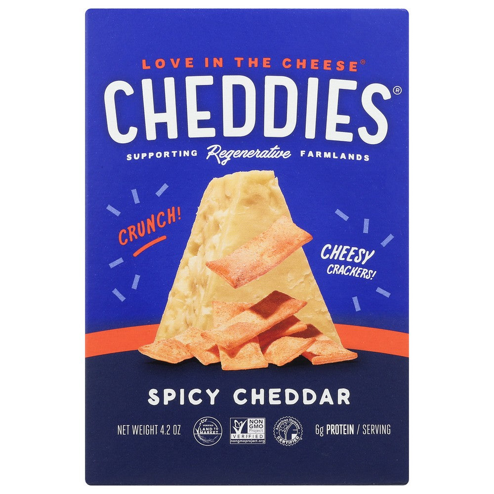 Cheddies 1002,  High Protein Cheese Crackers 4.2 Ounce,  Case of 6