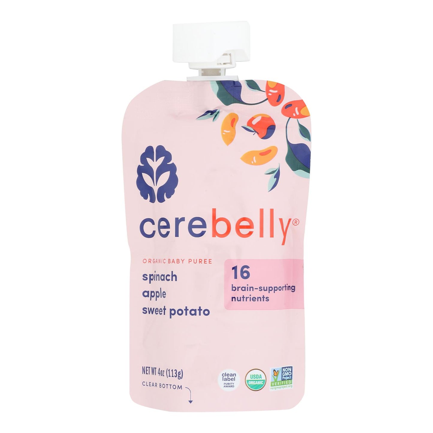 Cerebelly - Puree Spn Apple Sweet Pot - Case of 6-4 Ounce