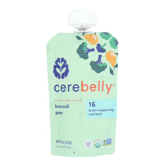 Cerebelly - Puree Broccoli Pear - Case of 6-4 Ounce