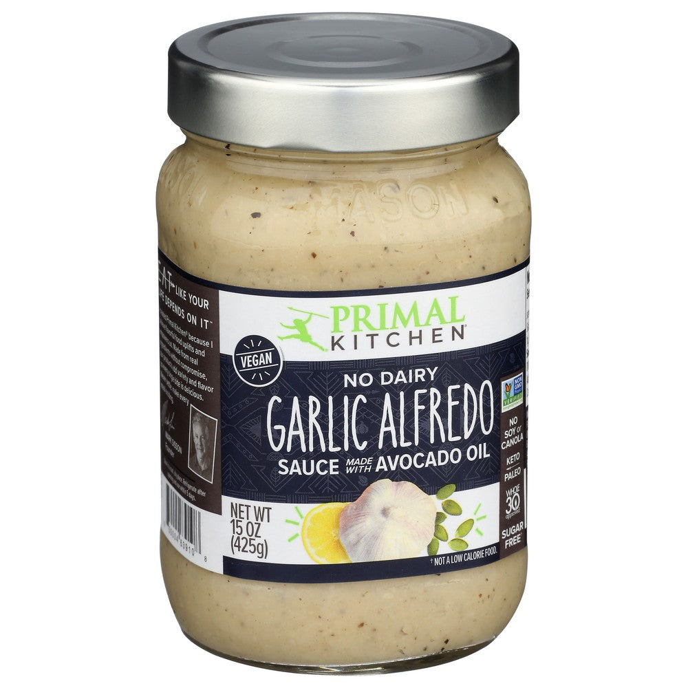 Primal Kitchen® 108500046391050000, No Dairy Roasted Garlic Alfredo Sauce Roasted Garlic No Dairy Alfredo Sauce 15 Ounce,  Case of 6