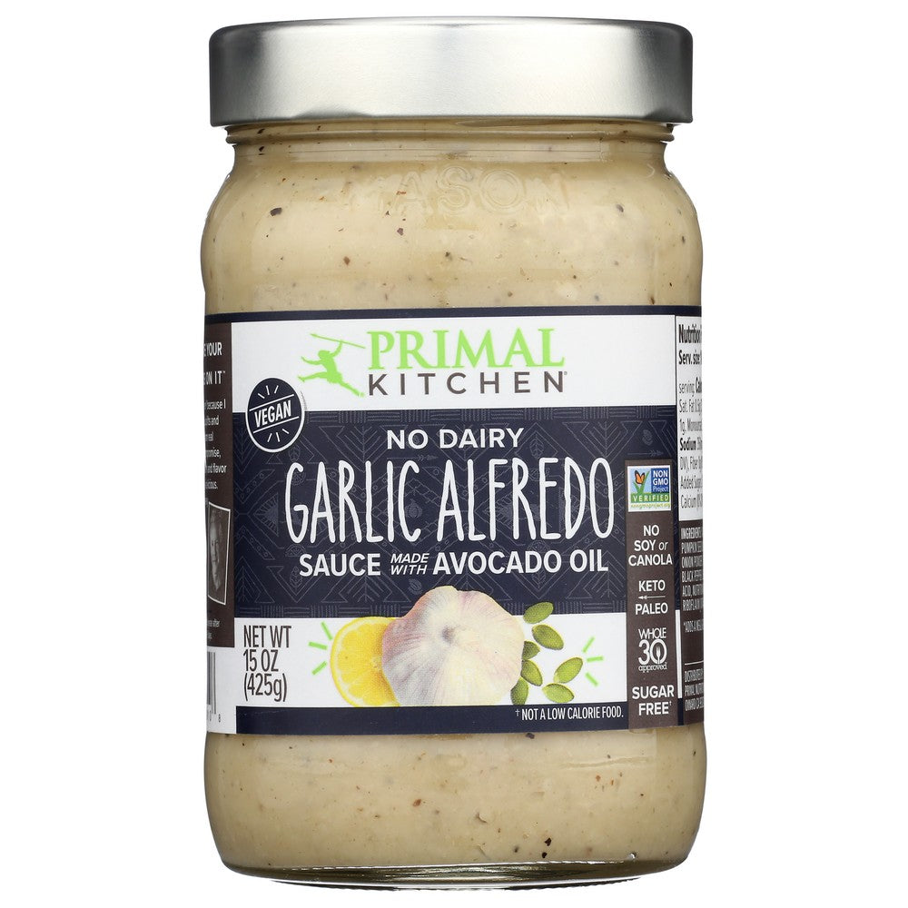 Primal Kitchen® 108500046391050000, No Dairy Roasted Garlic Alfredo Sauce Roasted Garlic No Dairy Alfredo Sauce 15 Ounce,  Case of 6