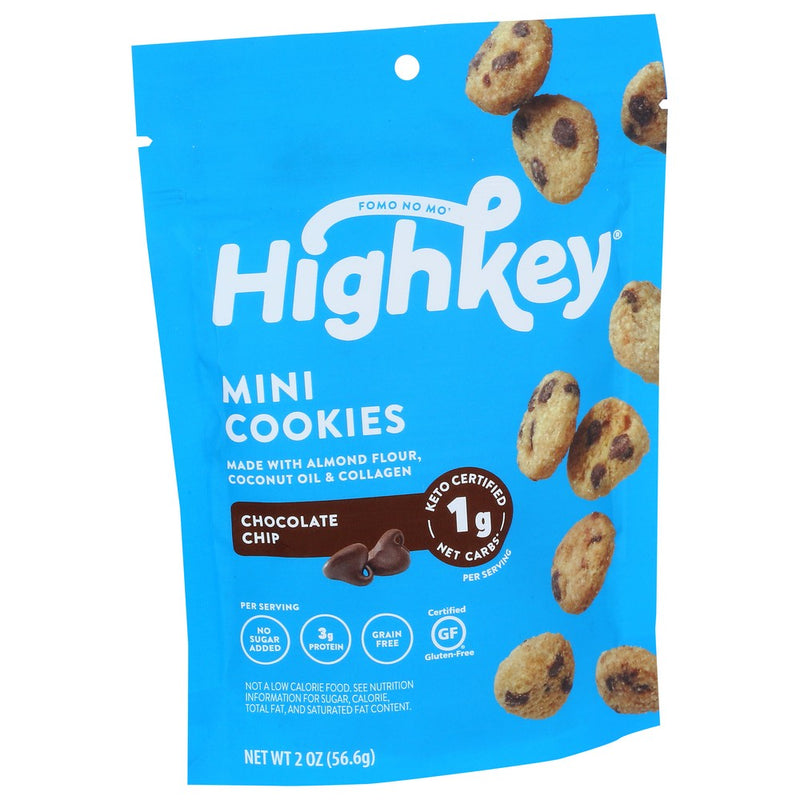 High Key Snacks Cookies Chocolate Chip - 2 Ounce, Case of 6