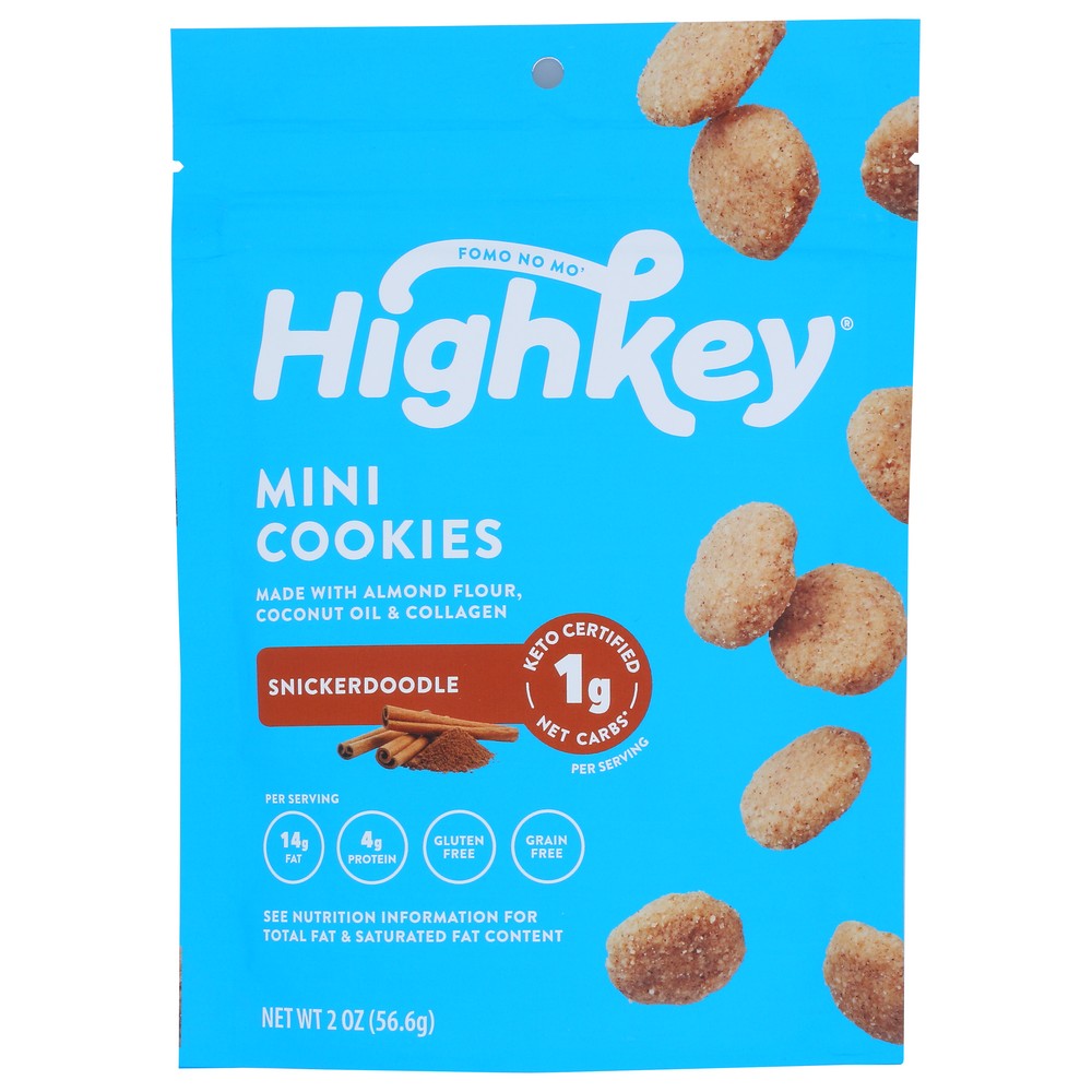 Highkey® , Snickerdoodle Mini Cookies Keto Snickerdoodle Cookies 2 Ounce,  Case of 6