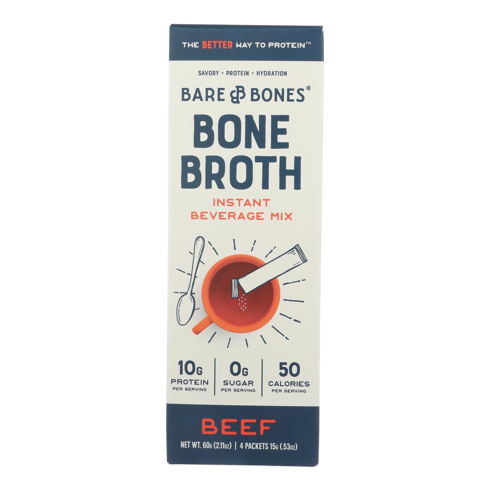 Bare Bones Broth - Bone Broth Bf Instnt Stk - Case of 8-2.12 Ounce