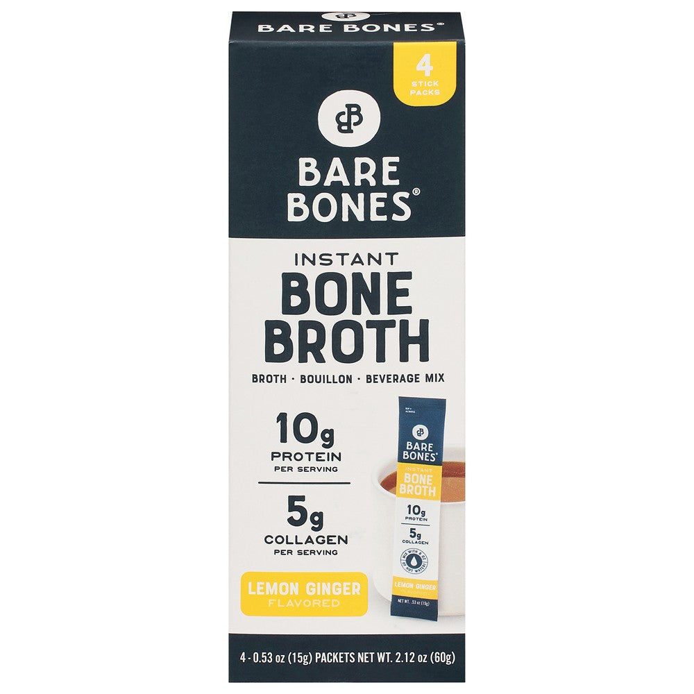 Bare Bones Broth - Chkn Bn Brth Lem Instnt - Case of 8-2.12 OZ