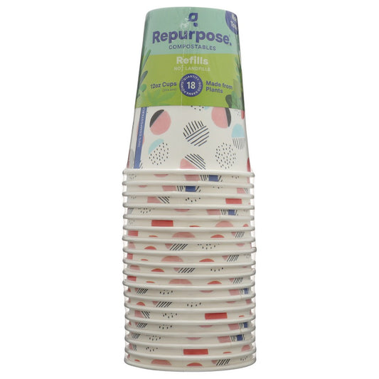 Repurpose , Single Wall Stack Design A Hot Cup 12 Ounce  ,  Case of 12