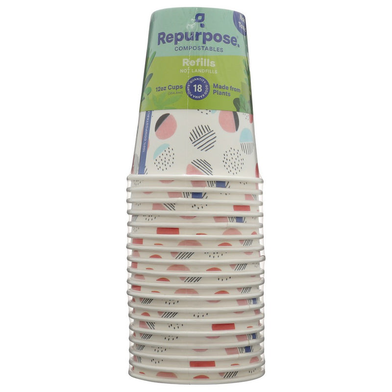 Repurpose Cups Paper 12oz 18pc - 18 Piece, Case of 12