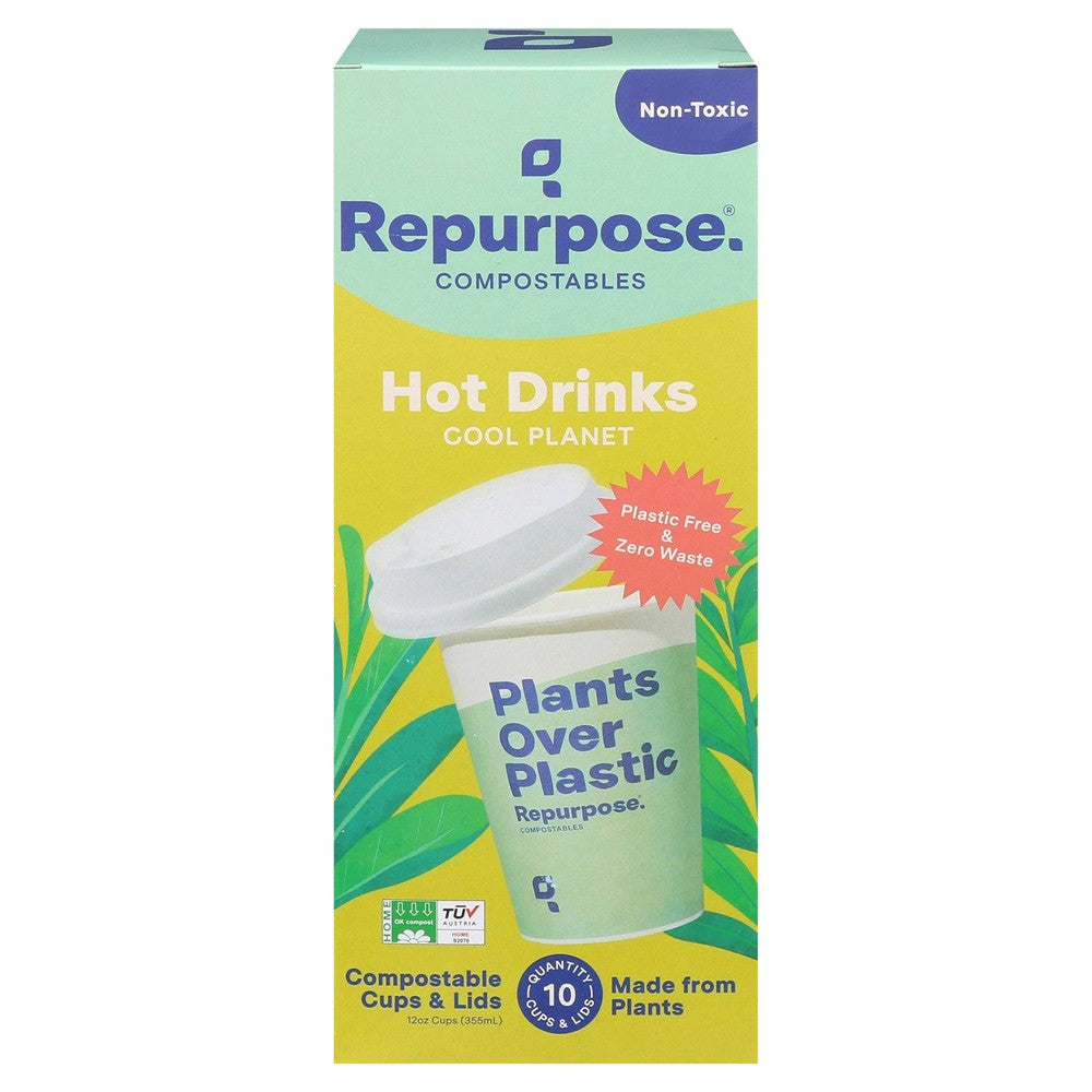 Repurpose - Cups Hot With Lids - Case of 12-10 CT