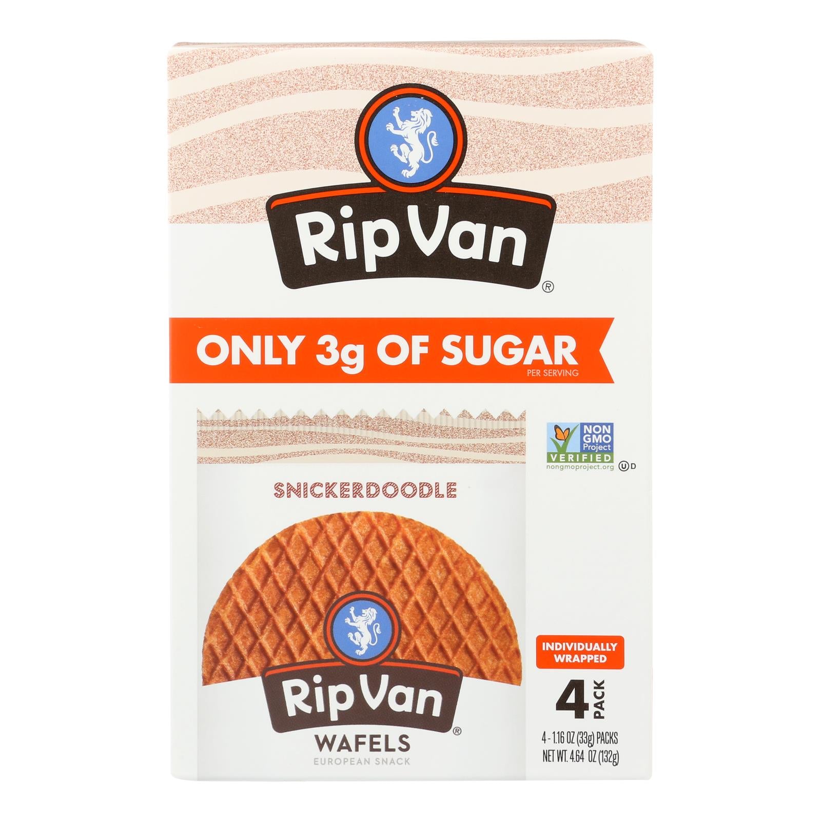 Rip Vanilla Wafels - Wafel Snkrddl Low Sugar 4pk - Case of 12-4.64 Ounce