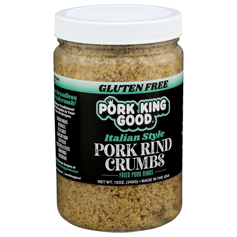 Pork King Good Pork Rind Crumbs Italian - 12 Ounce, Case of 6