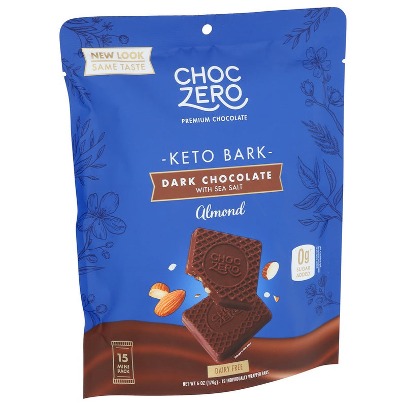 Choczero Bark Drk Chocolate Almnd - 6 Ounce, Case of 12