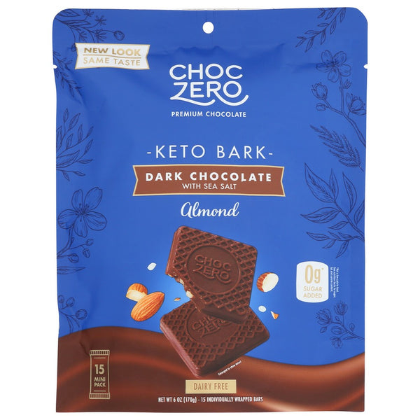 Choczero Bark Drk Chocolate Almnd - 6 Ounce, Case of 12