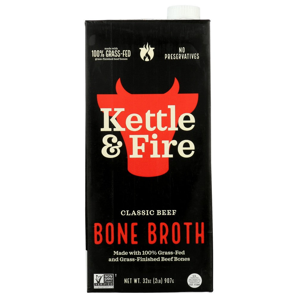 Kettle And Fire ,  Beef Bone Broth 32 Ounce,  Case of 8