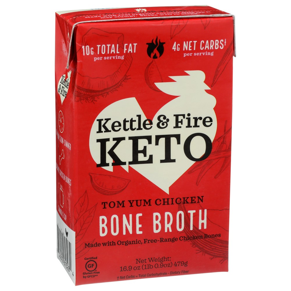 Kettle And Fire Broth Tom Yum - 17 Ounce, Case of 6