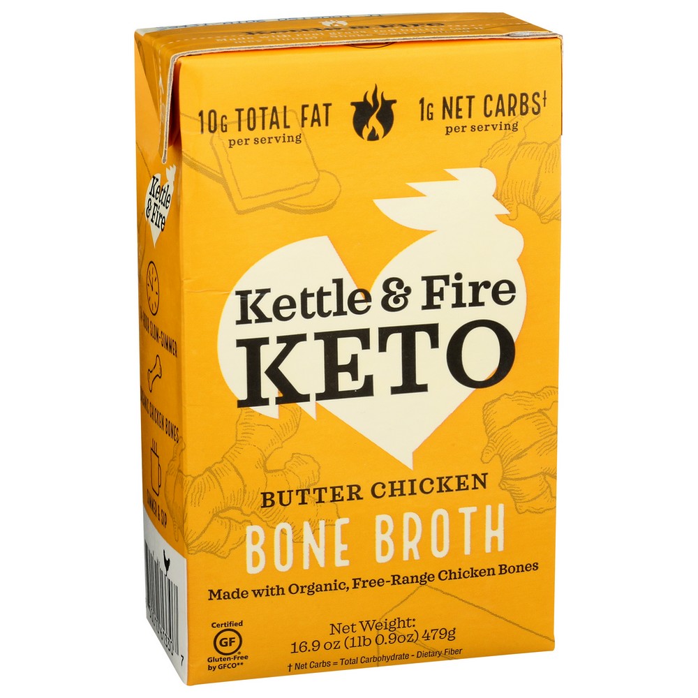 Kettle And Fire , Keto  Broth Butter Chicken Keto Broth 16.9 Ounce,  Case of 6