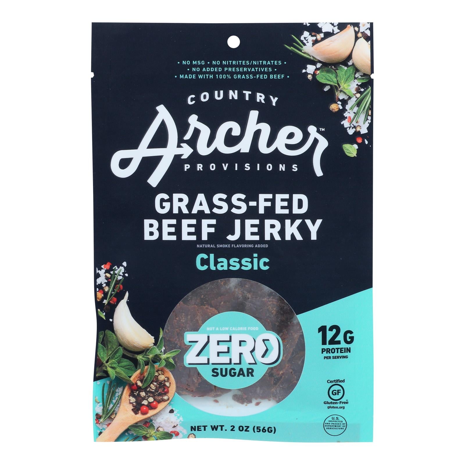 Country Archer - Bf Jerky Original Zero Sugar - Case of 12-2 Ounce