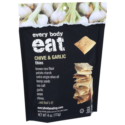 Every Body Eat®, Snack Thins Chive & Garlic 4 Ounce, Case of 6