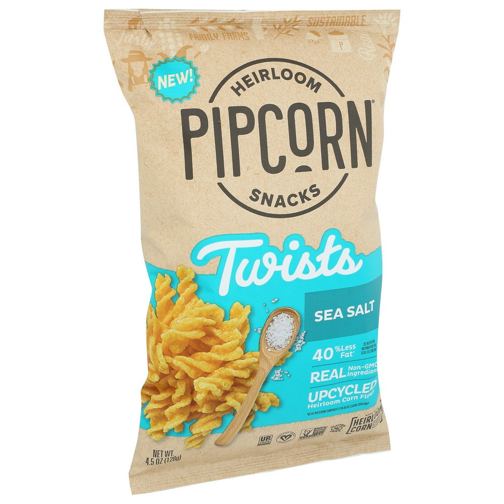 Pipcorn Twist Corn Sea Salt - 5 Ounce,  Case of 12