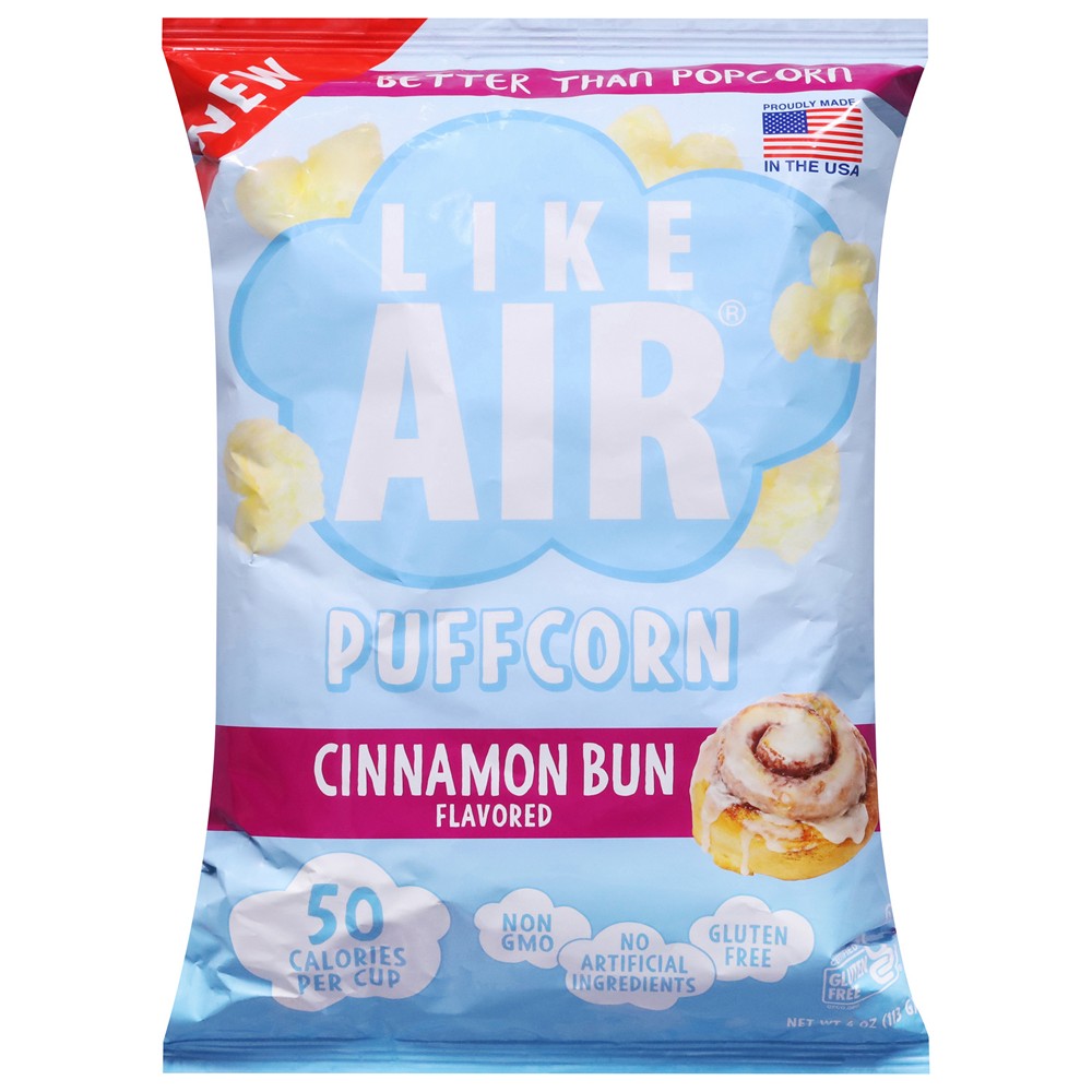 Like Air - Puffcorn Cinnamon Bun - Case of 12-4 OZ