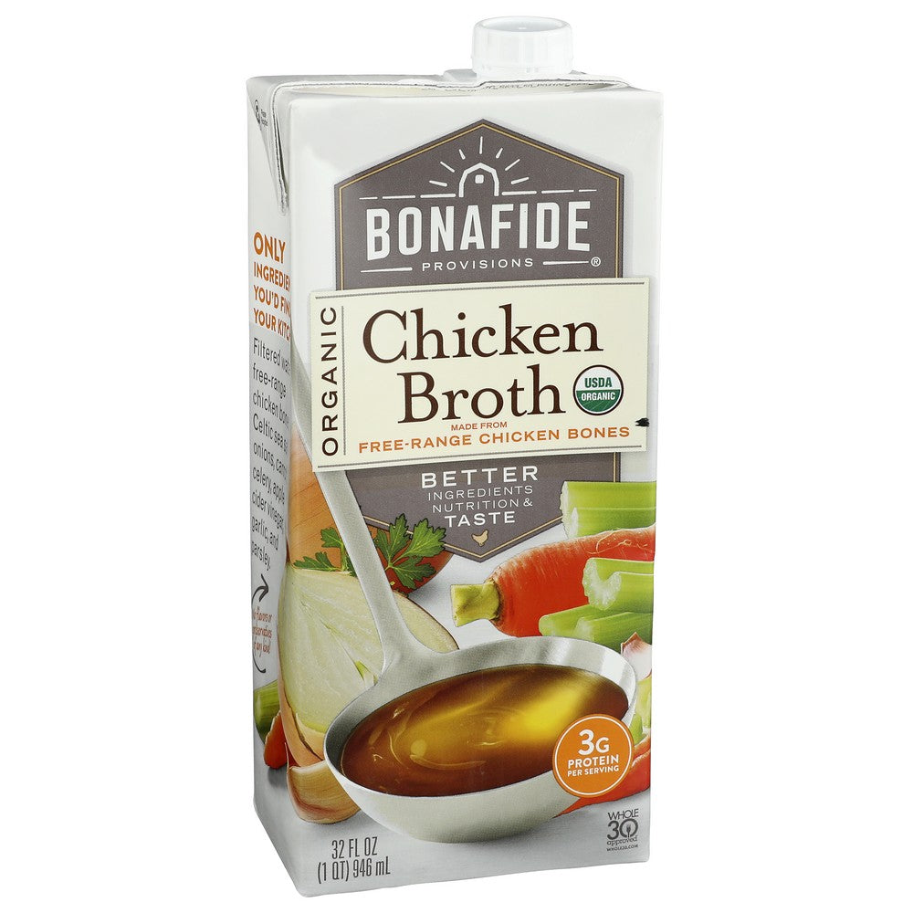 Bonafide Provisions®, Organicanic Chicken Broth 32 Fluid Ounce, Case of 6