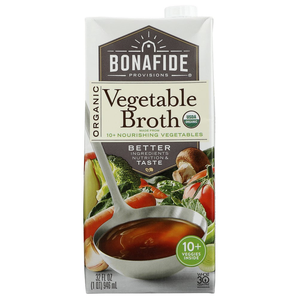 Bonafide Provisions®, Organicanic Vegetable Broth 32 Fluid Ounce, Case of 6