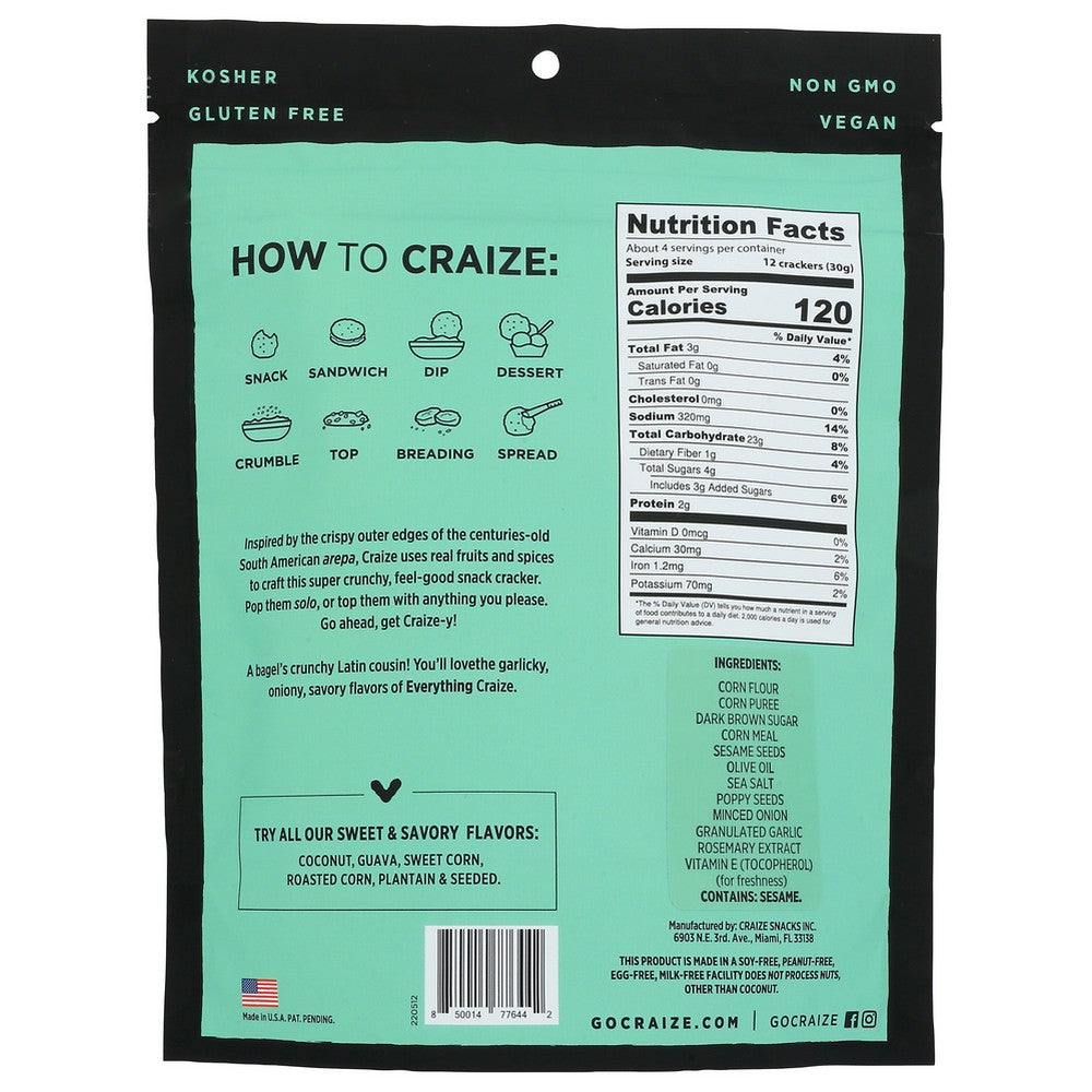 Craize® Fp-776442,  Everything Toasted Snack Crackers 4Oz 4 Ounce,  Case of 6