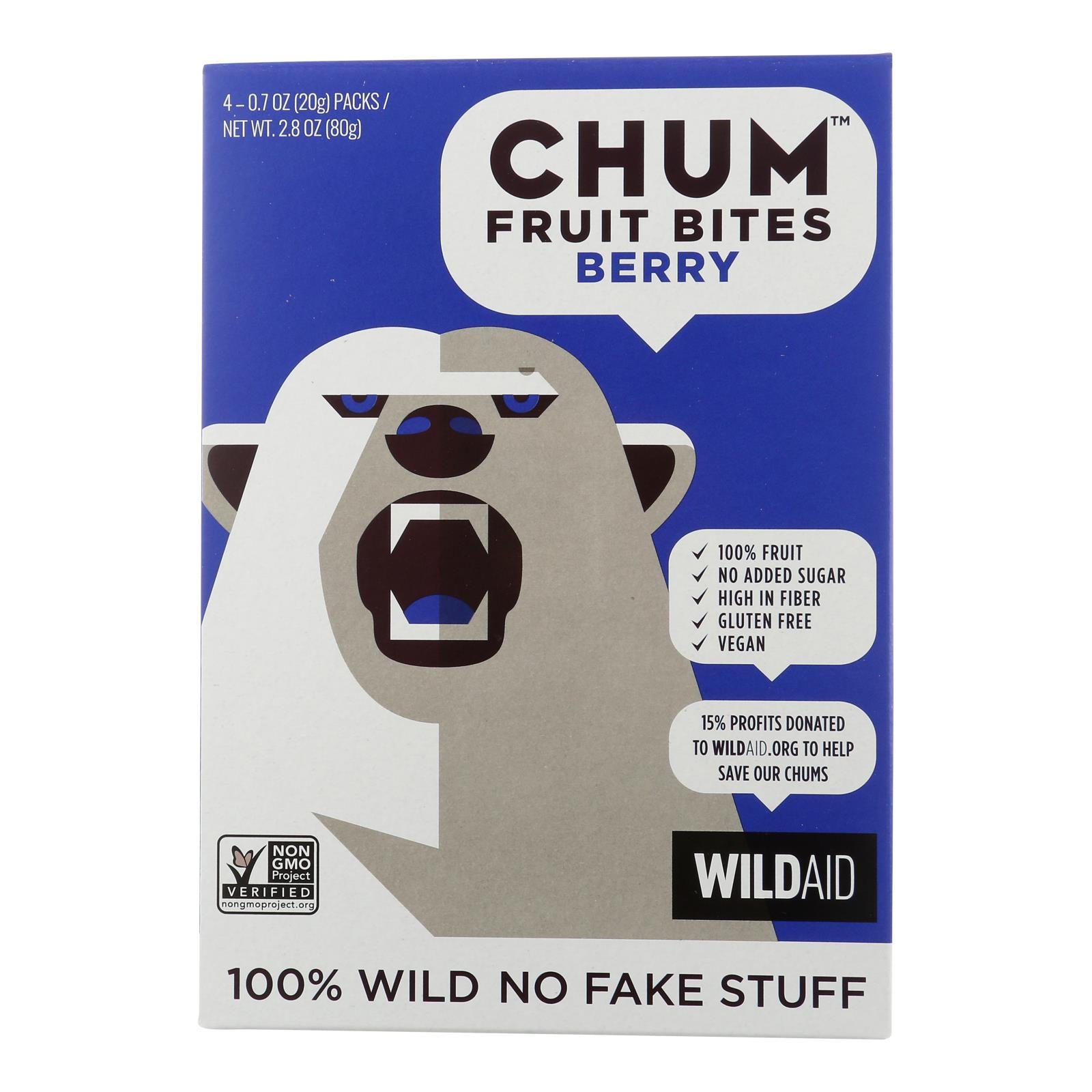 Chum Fruit Bites - Fruit Bites Berry 4pk - Case of 6-2.8 Ounce