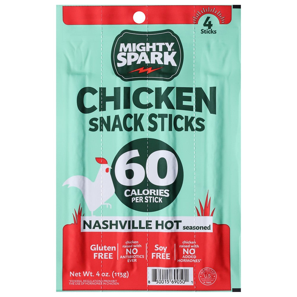 Mighty Spark - Snk Stick Chkn Nashvl Hot - Case of 8-4 OZ