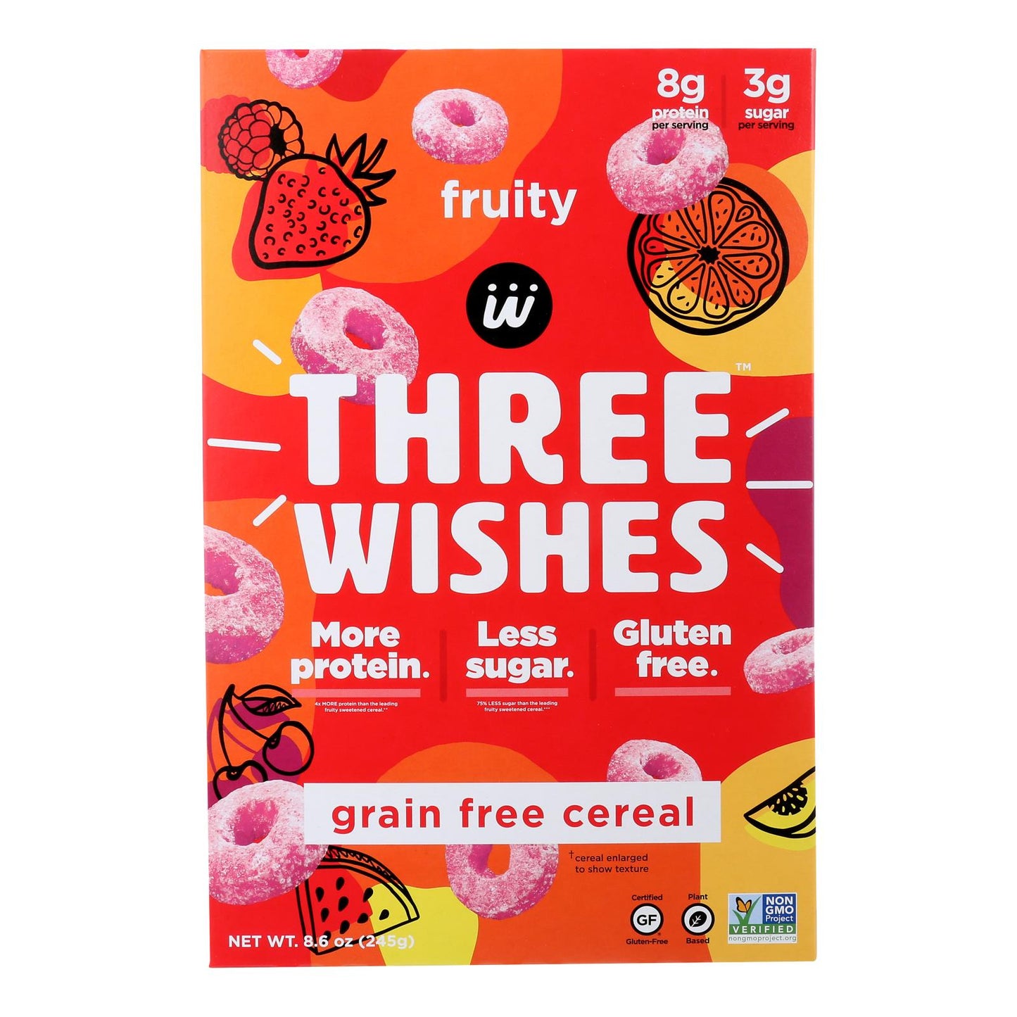 Three Wishes - Cereal Fruity Gluten Free - Case of 6-8.6 Ounce