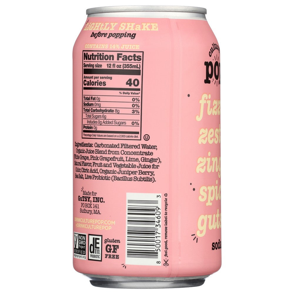 Culture Pop Soda ,  Soda Prbtc Grpfrt 4Pk 12 Fluid Ounce,  Case of 12