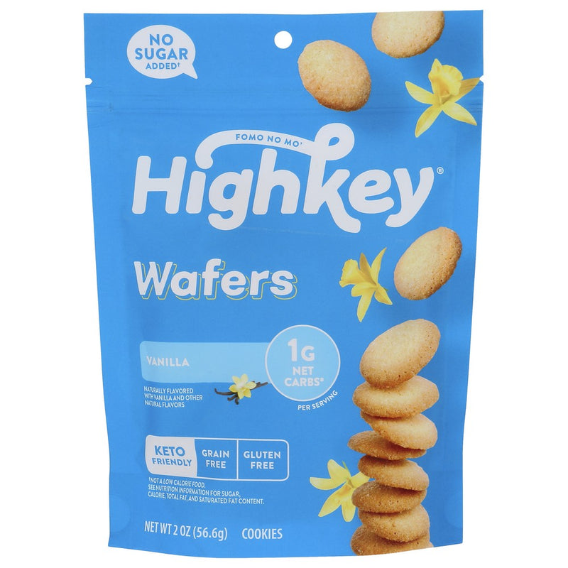 High Key Snacks Cookies Vanilla Wafers - 2 Ounce, Case of 6