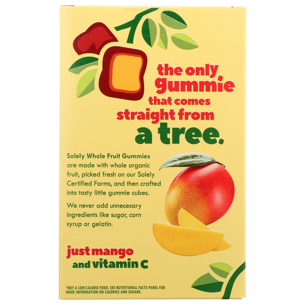 Solely , Mango Organicanic Whole Fruit Gummies 3.5 Ounce,  Case of 8