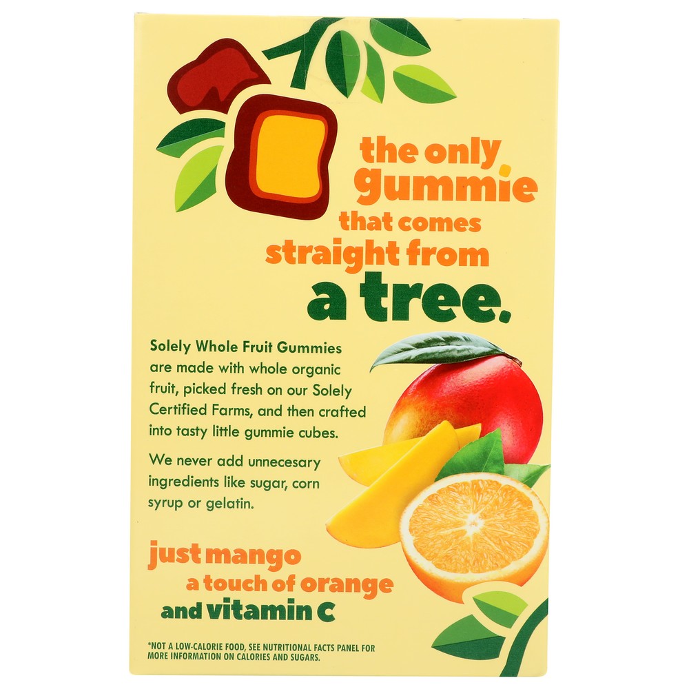 Solely , Mango & Orange Organicanic Whole Fruit Gummies 3.5 Ounce,  Case of 8