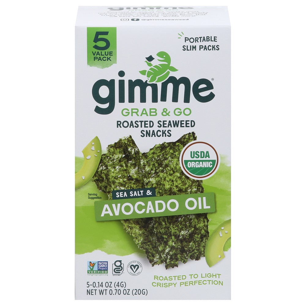 Gimme Seaweed Snacks - Seawd Snk Og2 Avo Oil 5pk - Case of 6-5/.14 OZ