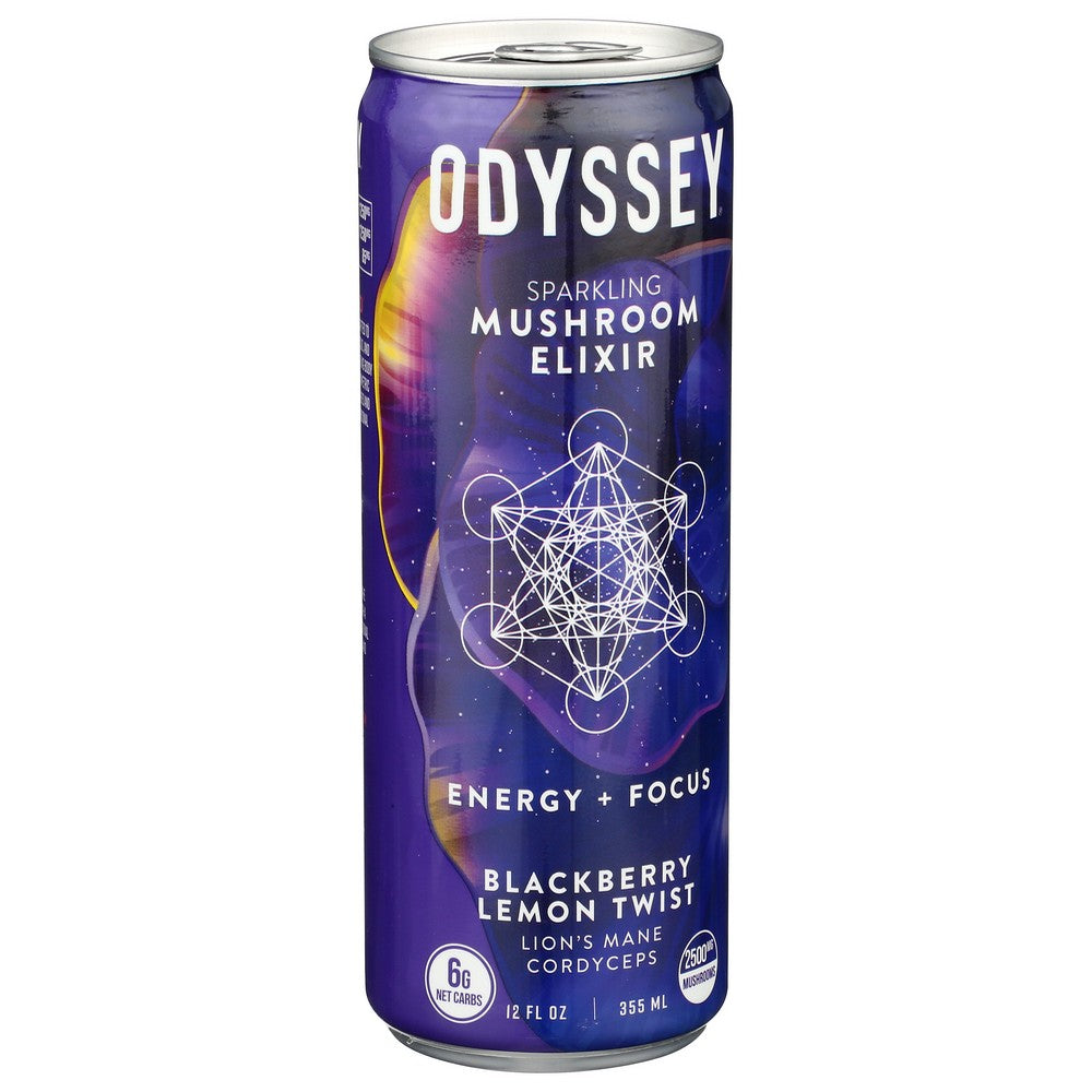 Odyssey Elixir Ody-Berry-12,  Sparkling Energy - Blackberry Lemon Twist 12 Fluid Ounce,  Case of 12