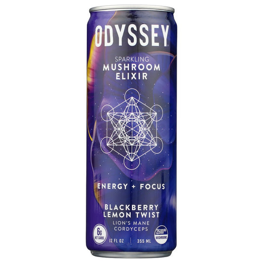 Odyssey Elixir Ody-Berry-12,  Sparkling Energy - Blackberry Lemon Twist 12 Fluid Ounce,  Case of 12