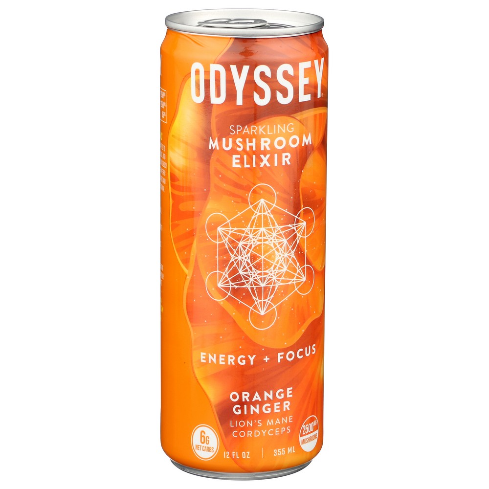 Odyssey Elixir Ody-Ginger-12,  Sparkling Energy - Orange Ginger 12 Fluid Ounce,  Case of 12