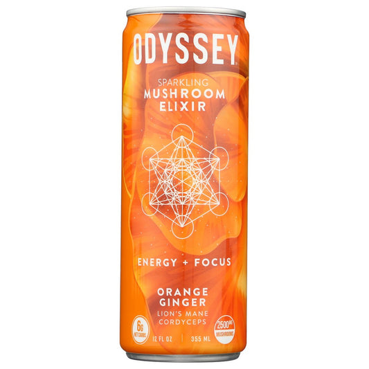 Odyssey Elixir Ody-Ginger-12,  Sparkling Energy - Orange Ginger 12 Fluid Ounce,  Case of 12