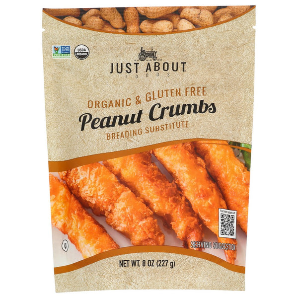 Just About Foods 30062,  Organic & Gluten Free Peanut Crumbs 8 Oz 8 Ounce,  Case of 6