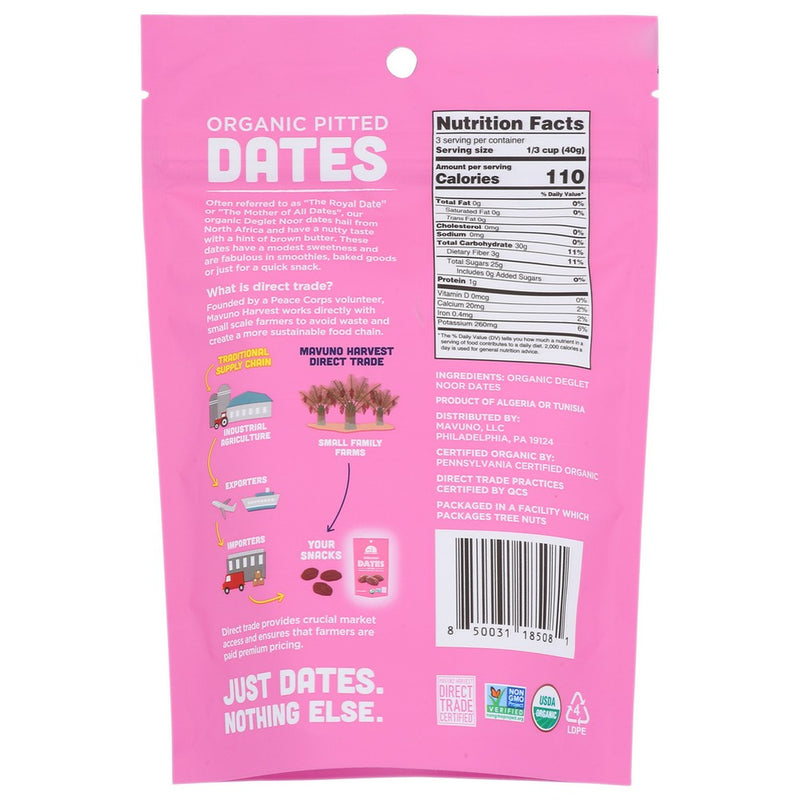 Mavuno Harvest Fruit Dates Pitted - 4 Ounce, Case of 6