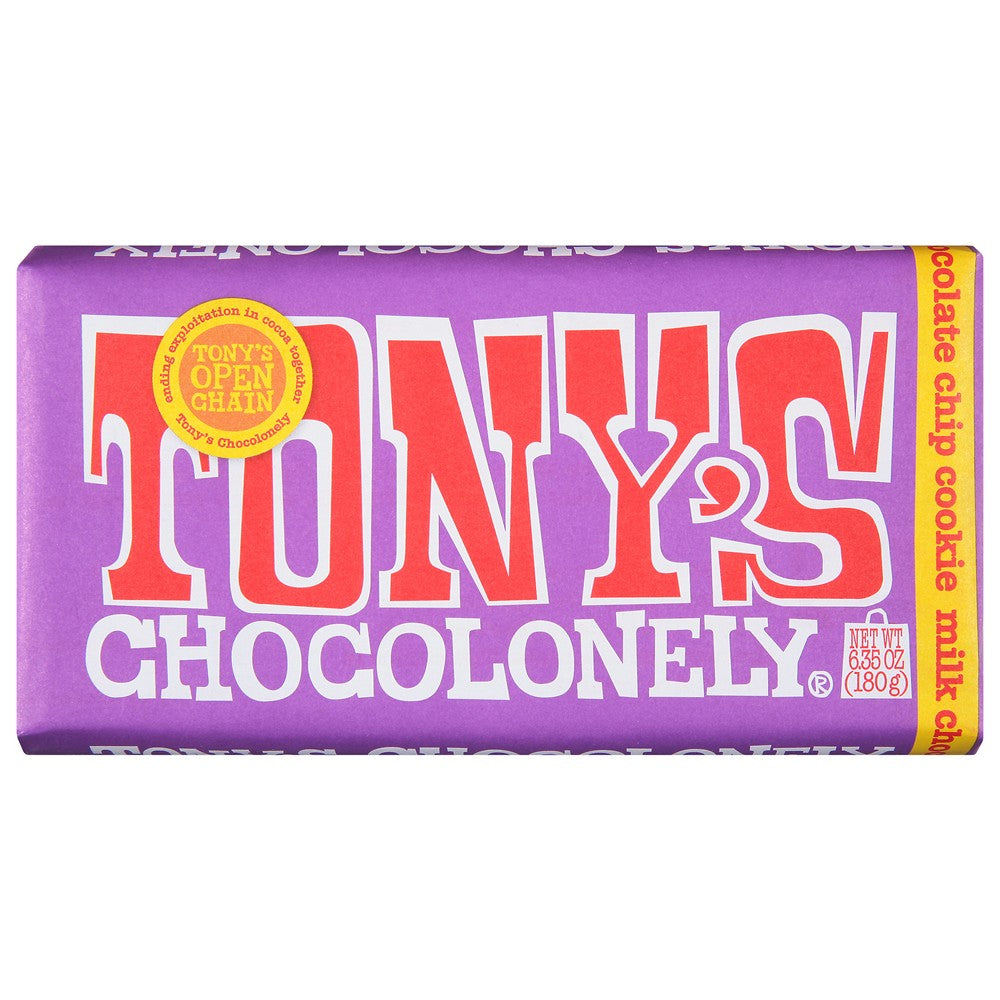 Tony's Chocolonely - Bar Milk Cchip Cookie - Case of 15-6.35 OZ
