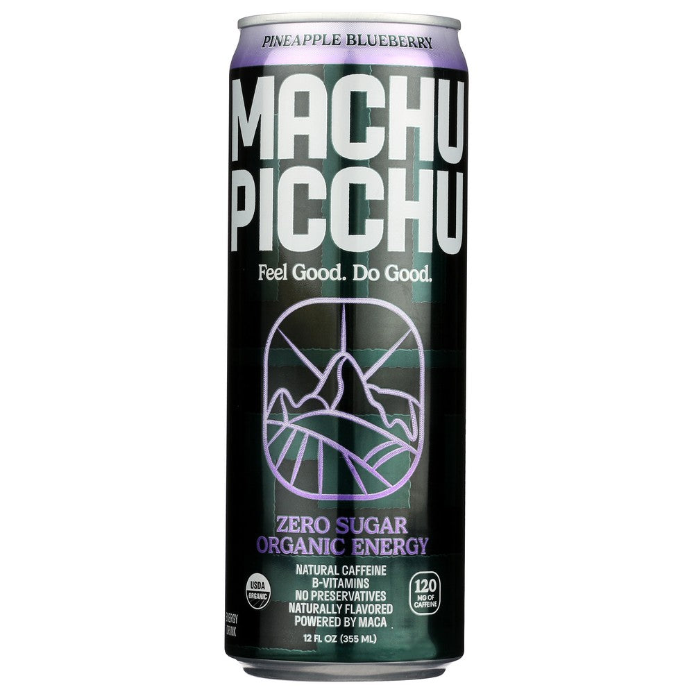 Machu Picchu Mpzspb01,  Machu Picchu Energy Drink Zero Sugar, Pineapple Blueberry, 12 Fl Oz 12 Fluid Ounce,  Case of 12